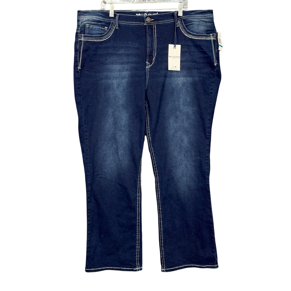 WallFlower Jeans Womens 24 Blue Amy Bootcut Legendary Fit Stretch Flawed NWT
